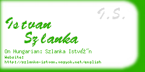 istvan szlanka business card